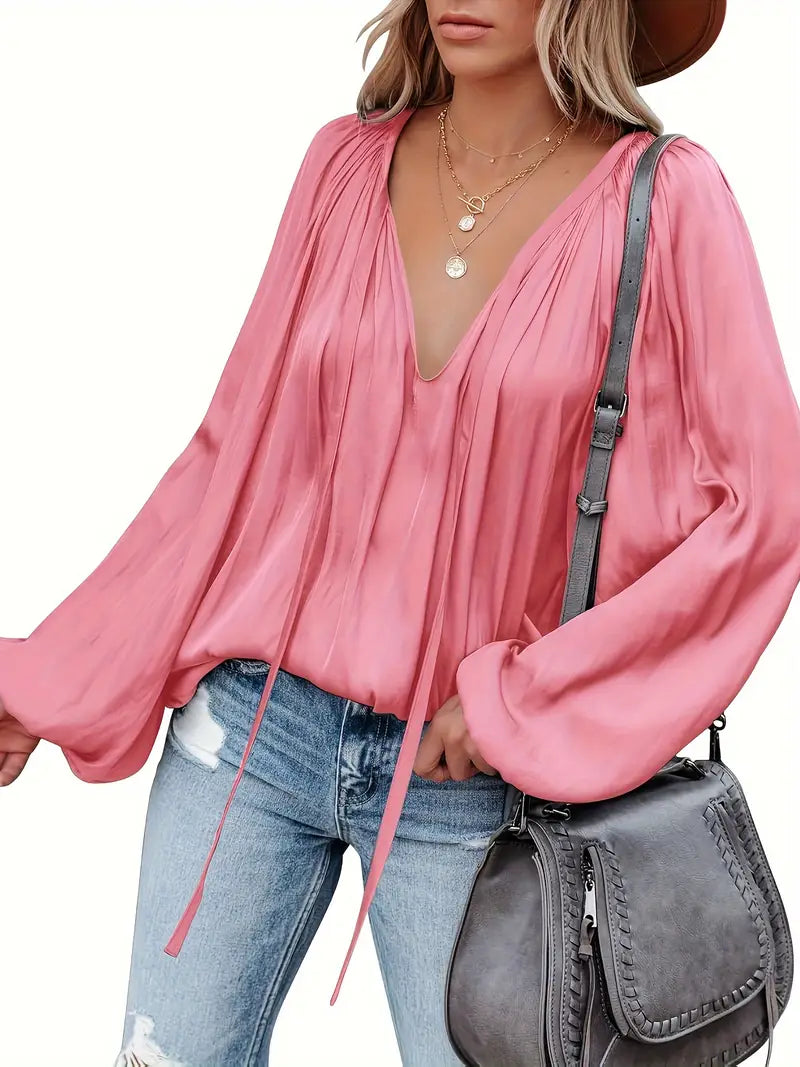 Levoire | Blouse En Satin Pour Femmes Rose poussiéreux