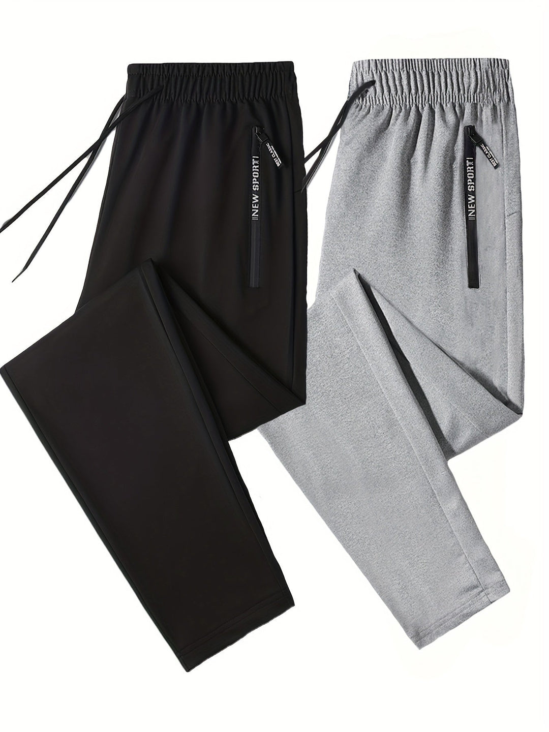 Levoire | Série De Pantalons De Jogging Bicolores Avec Des Bords Côtelés Noir et gris clair