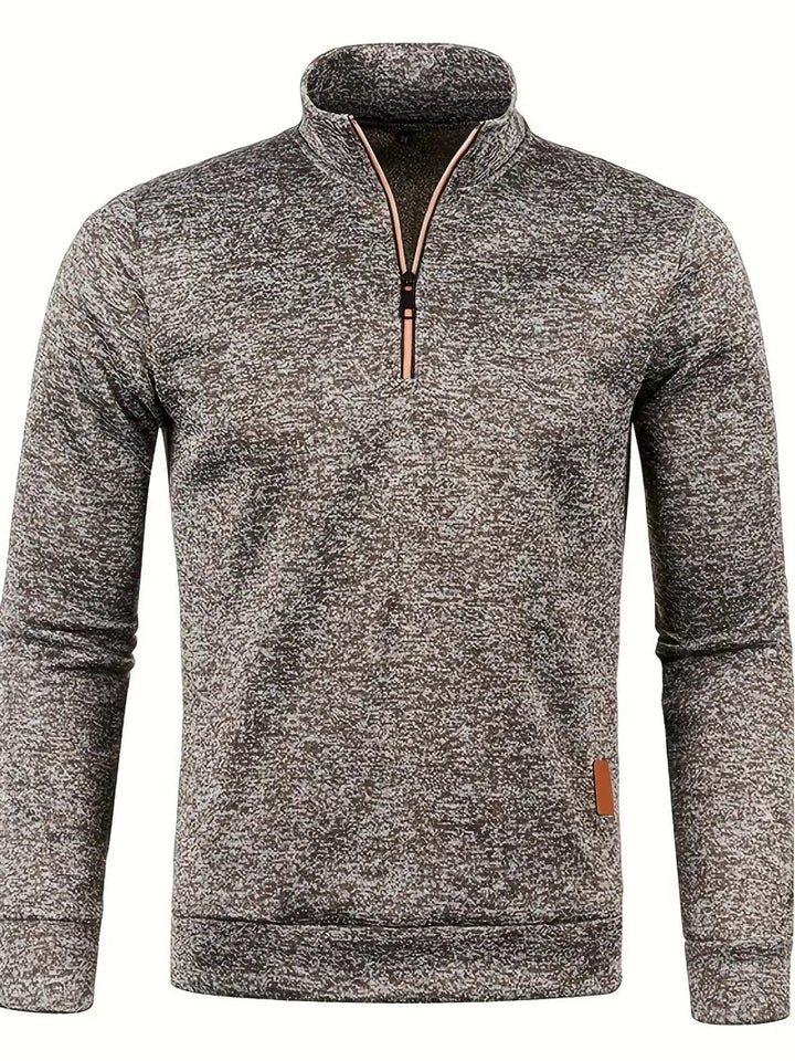 Levoire | Rento Manches Longues Fleece Pull à Demi-Zip Braun