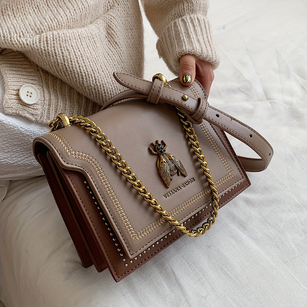 Levoire | Sac À Main Élégant En Cuir Vegan Avec Pendentif Abeille