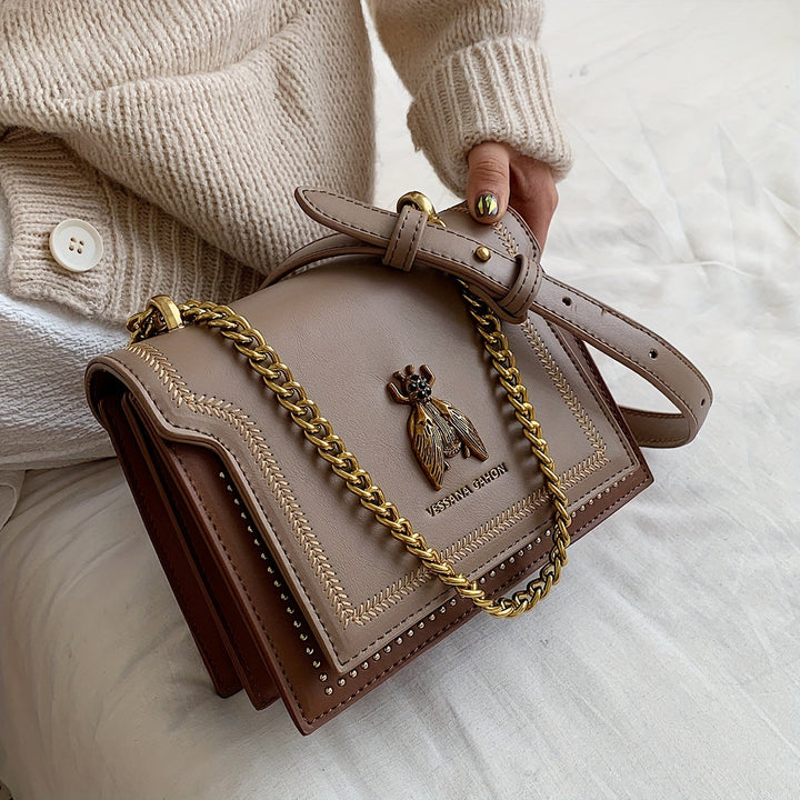 Levoire | Sac À Main Élégant En Cuir Vegan Avec Pendentif Abeille