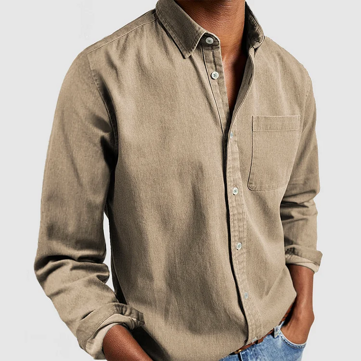 Levoire | Chemise Pour Hommes Sans Repassage Avec Coupe Slim Moderne Beige