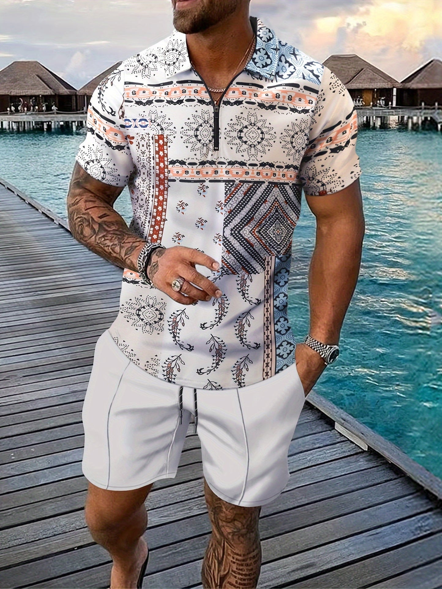 Levoire | Ensemble Paisley À Deux Pièces Pour Hommes D'Été Jaune clair