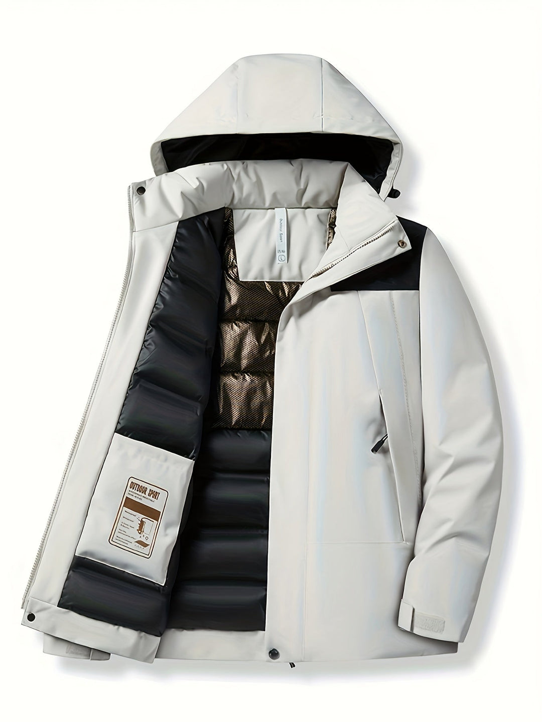 Levoire | Veste Longue À Manches Longues Sans Capuche Avec Fermeture Éclair