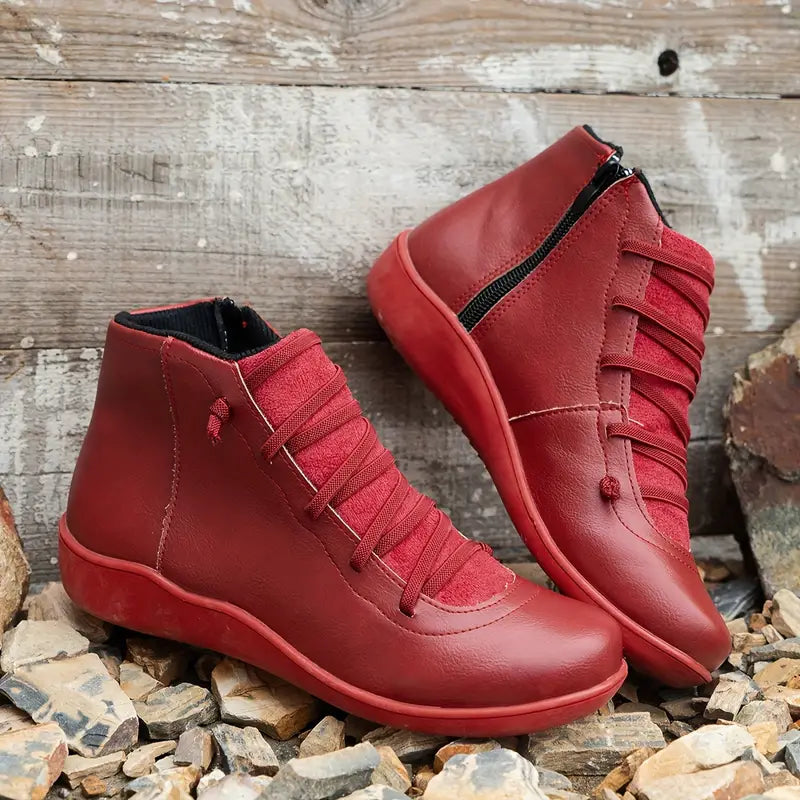 Levoire | Chaussures Orthopédiques En Cuir Avec Fermeture Éclair Rot