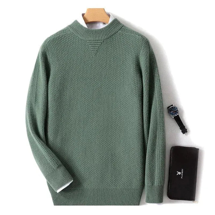 Levoire | Pull-over pour homme en cachemire, tricoté décontracté, avec étiquette de col