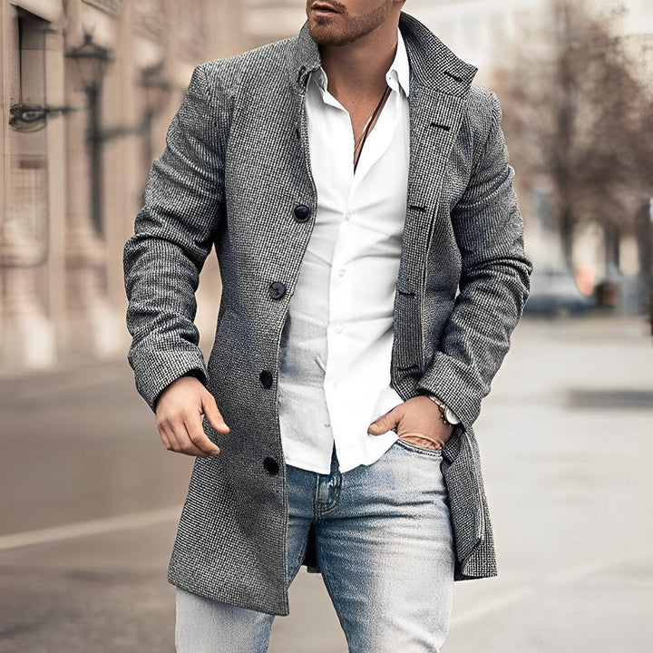 Levoire | Manteau À Boutonnière Simple Pour Hommes Gris clair