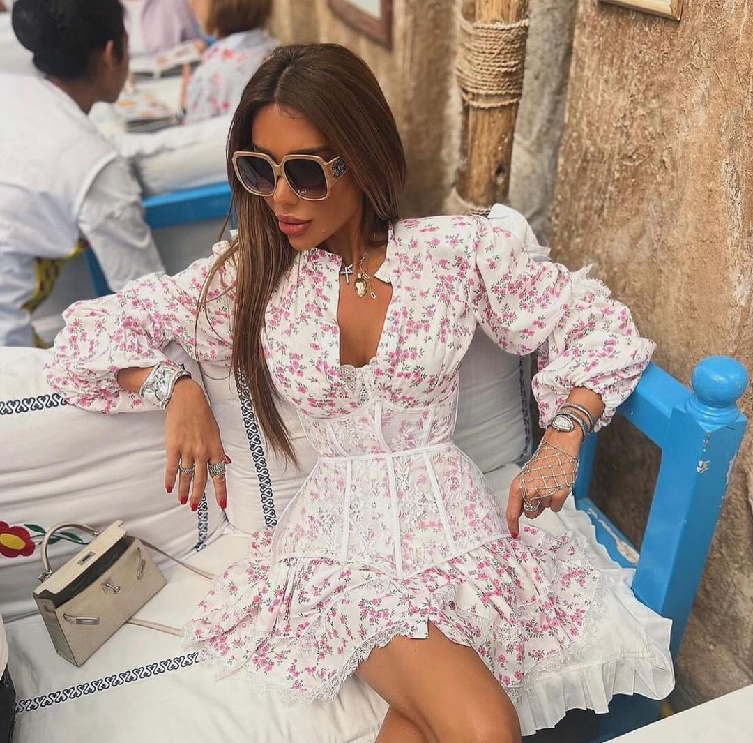 Levoire | Fleuri À Col En V-Plongeant (Plunging Floral V-Neck Dress)