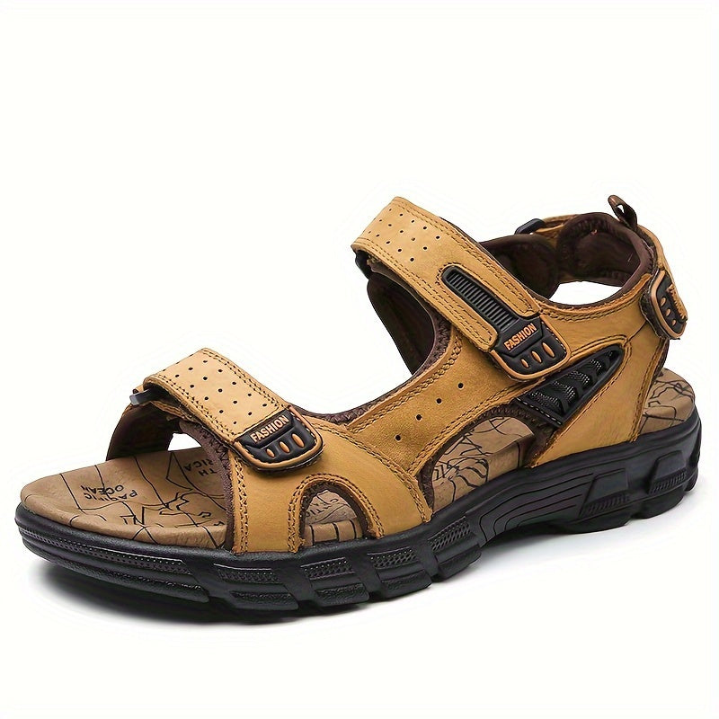 Levoire | Sandales En Cuir Avec Velcro Jaune