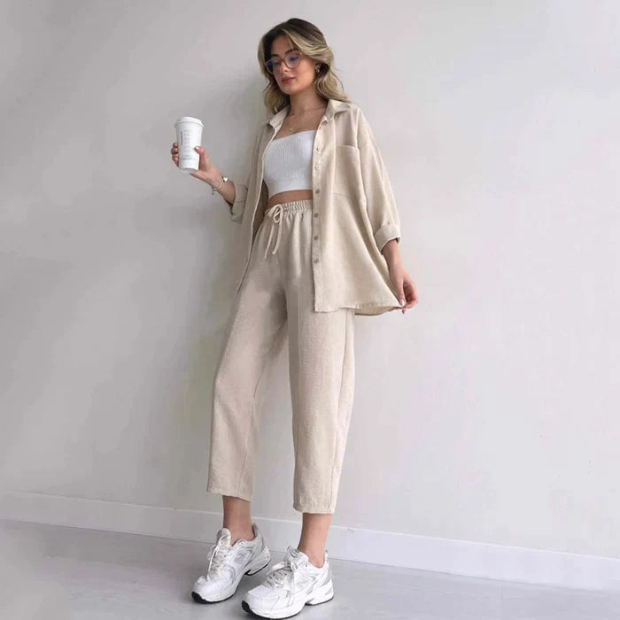 Levoire | Ensemble Féminin Deux Pièces Beige