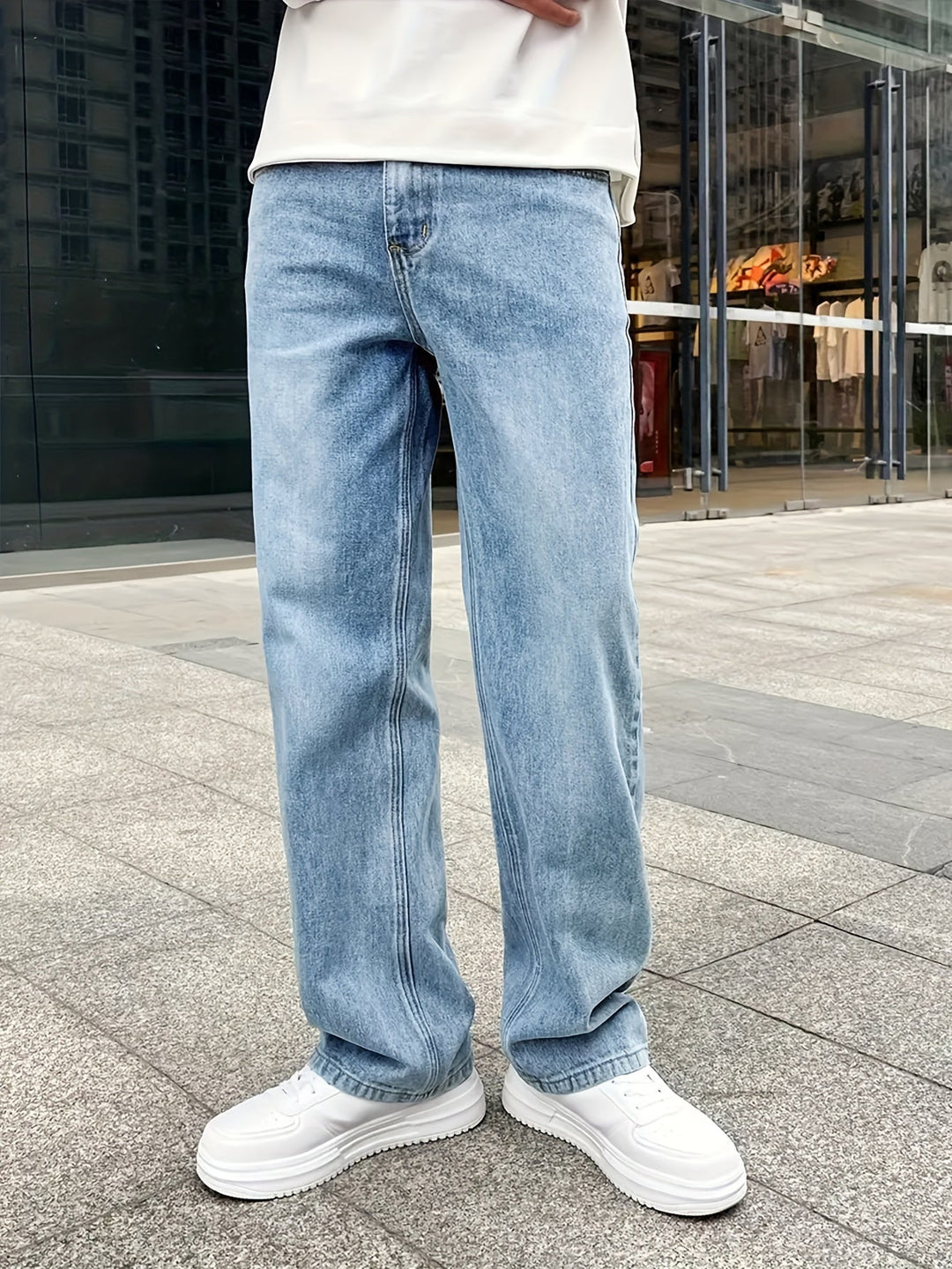 Levoire | Pantalons En Jean Loose Fit Élégants Et Confortables À Jambe Droite