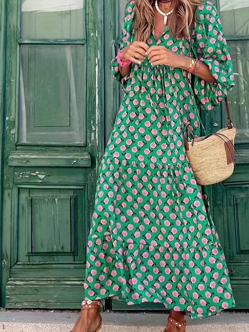 Levoire | Maxi robe femme avec imprimé fleuri Vert