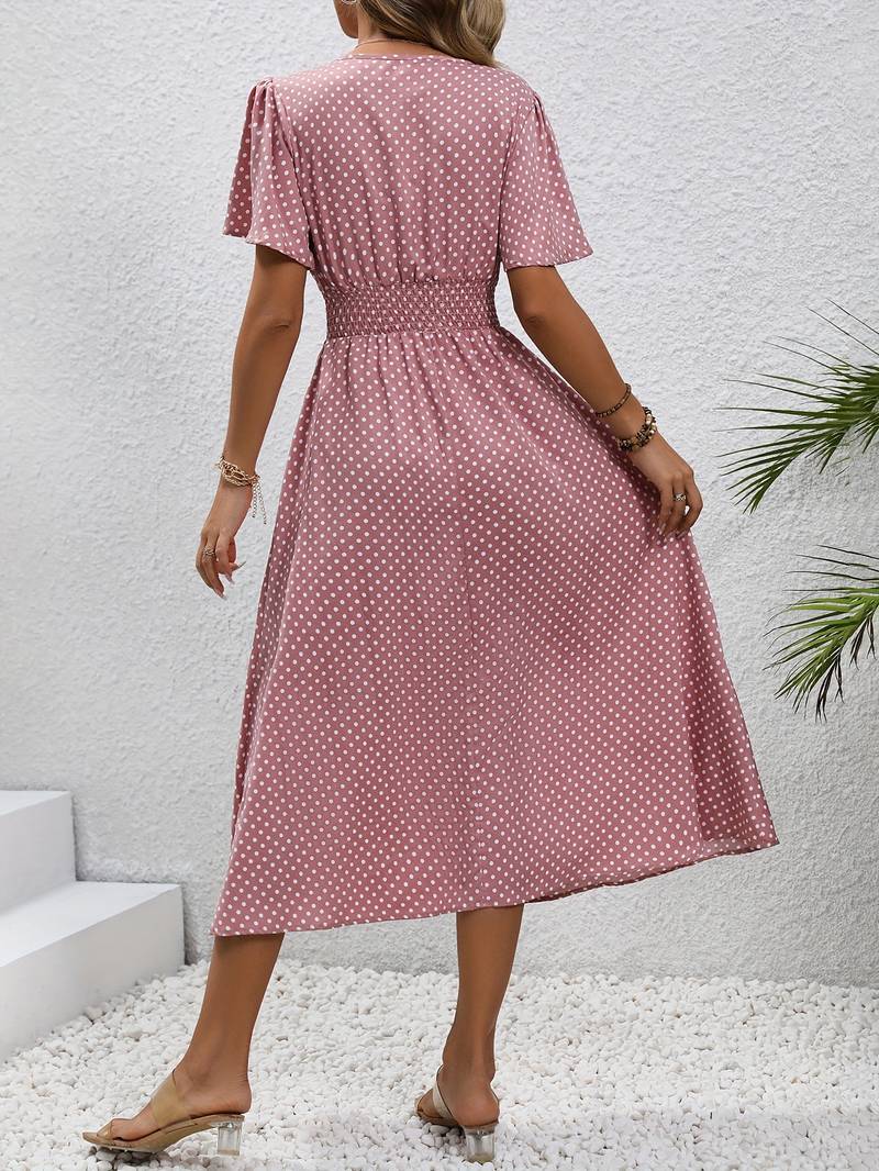 Levoire | Robe Courte À Manches Courtes À Imprimé Intégral Pour Le Printemps Et L'Été