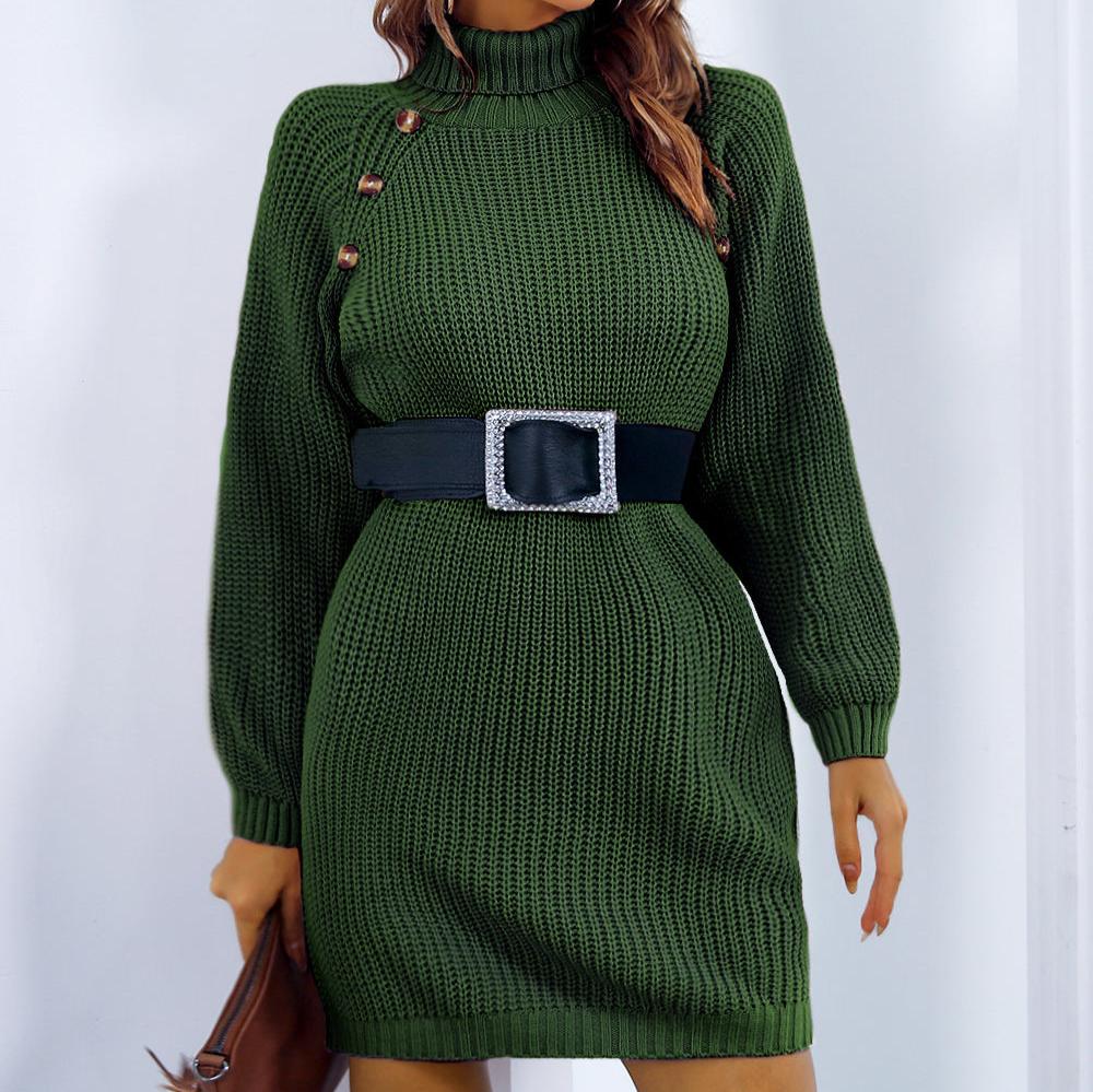 Levoire | Robe En Tricot À Manches Longues De Haute Qualité Avec Boutons