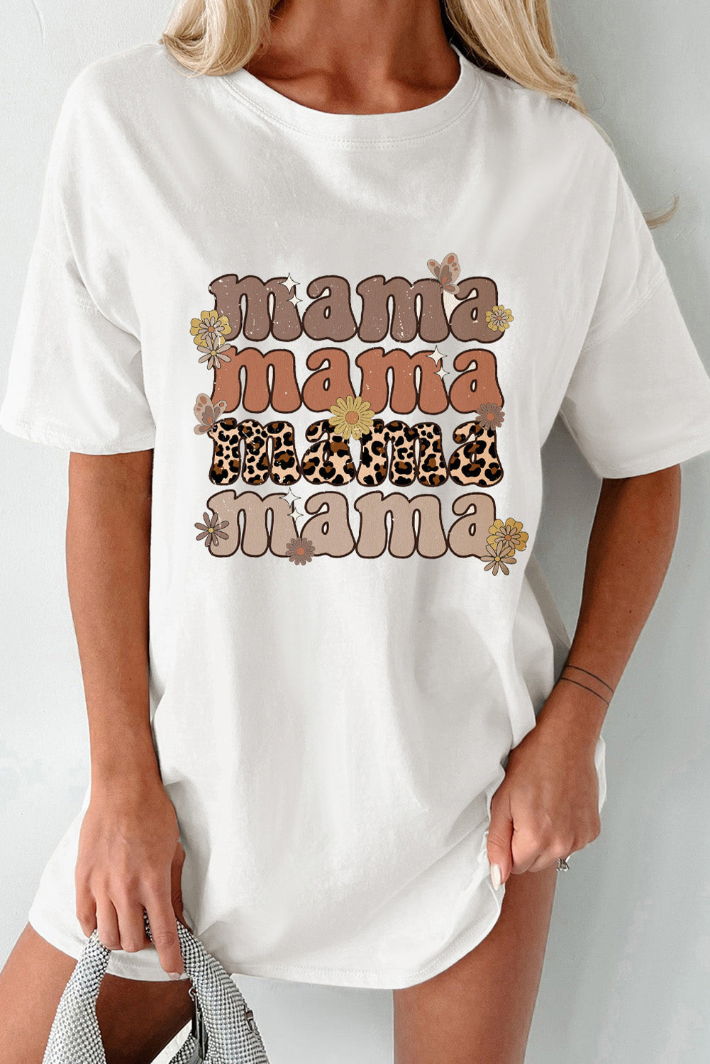 Levoire | MAMA Col rond T-shirt à manches courtes Blanc