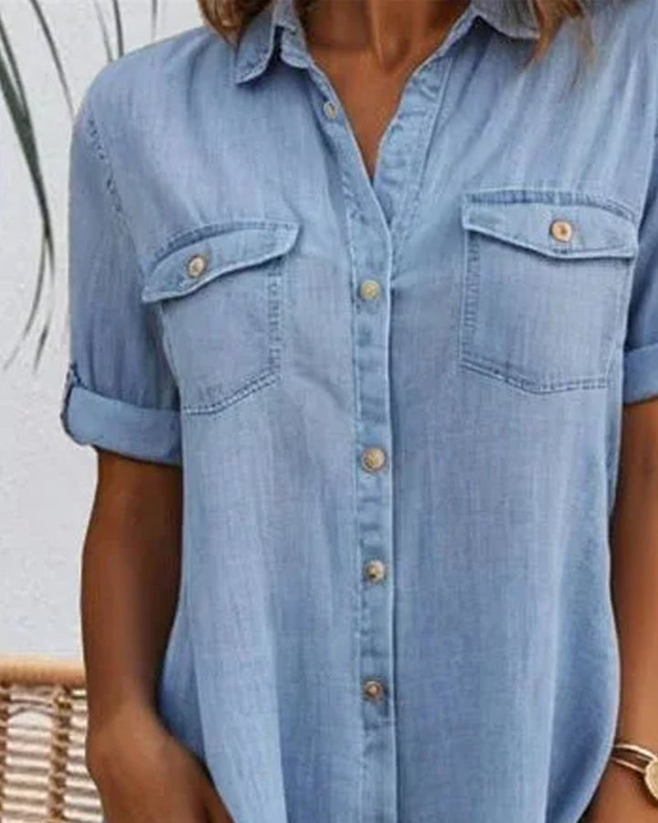 Levoire | Robe Midi À Manches Courtes Et Boutonnage