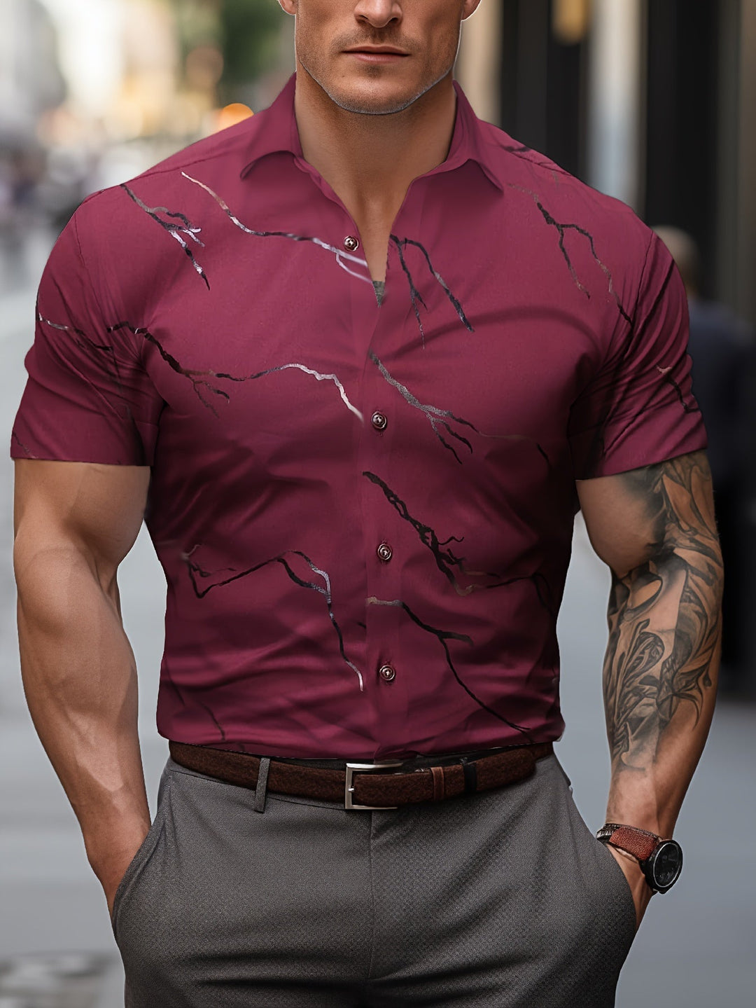 Levoire | Poids Chemise D'Été Pour Hommes À Manches Courtes
