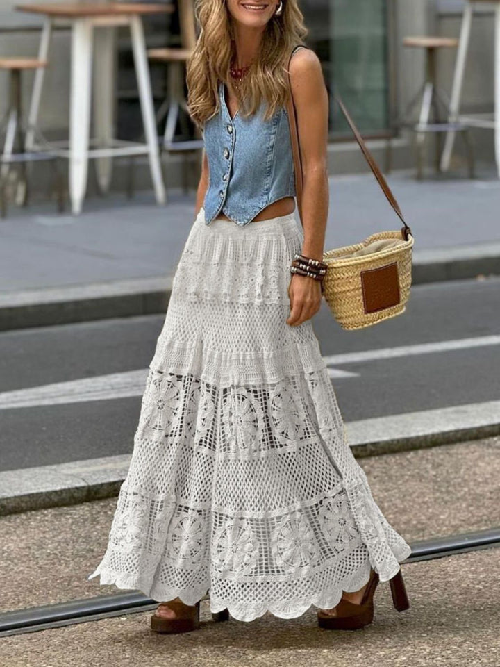 Levoire | Jupe Maxi À Trous Boho Chic & Élégante