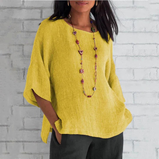 Levoire | Chemisier D'Été Ajusté Pour Femmes Jaune