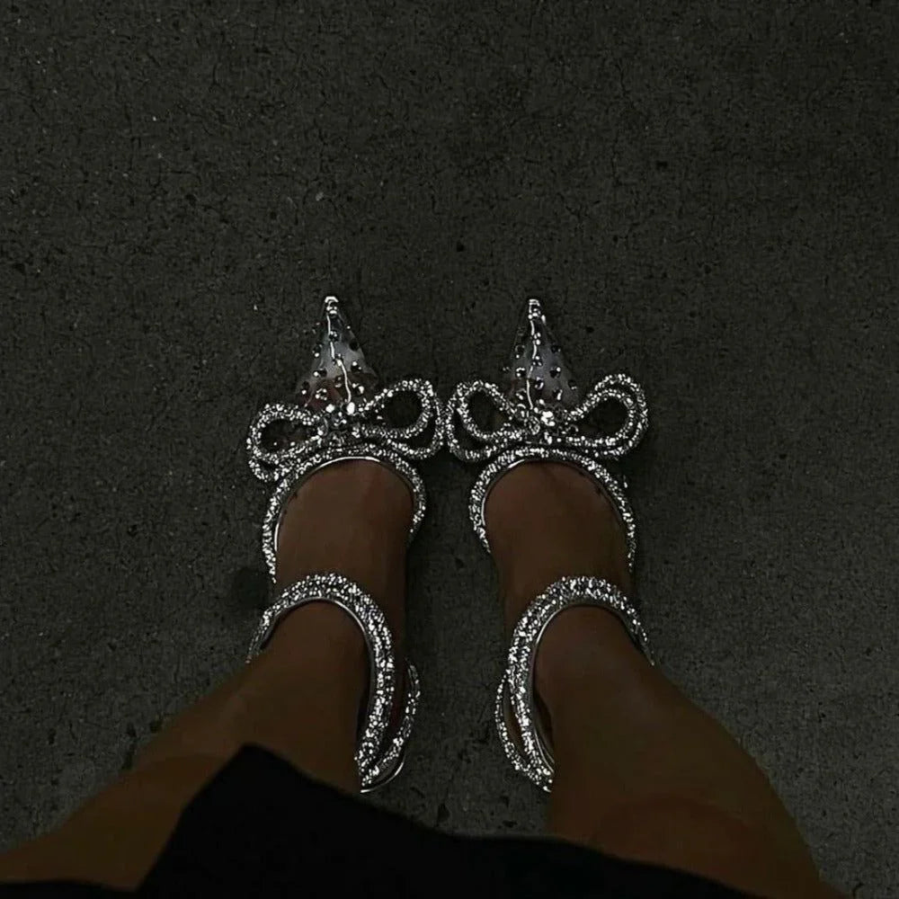 Levoire | Talons Ornés De Cristaux À Double Nœud