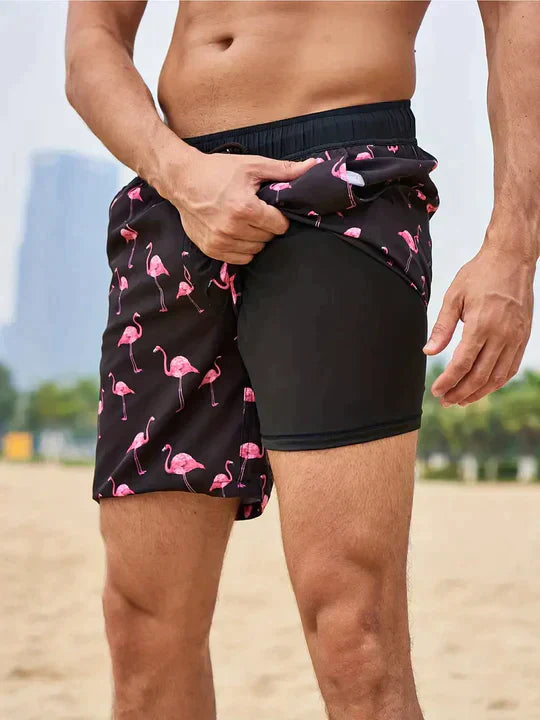 Levoire | Maillot De Bain Pour Homme Élégant Avec Un Design Unique flamingo noir