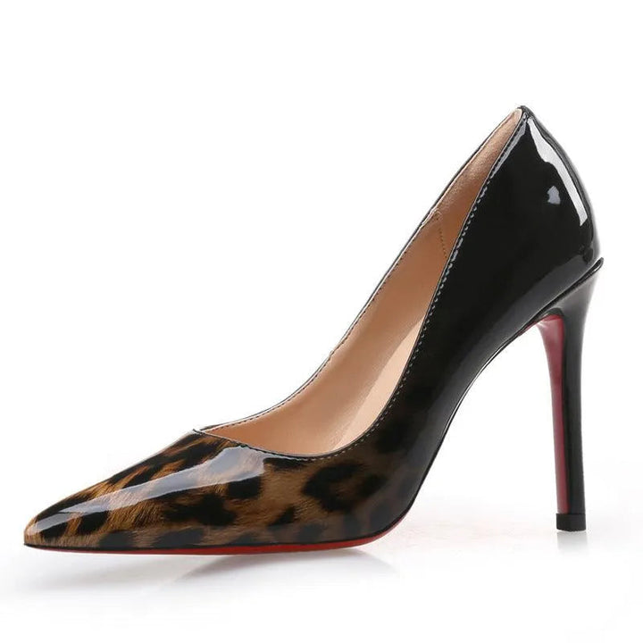 Levoire | Chaussures à talons en dentelle à motifs léopard pour femmes Noir 10cm 34