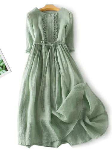 Levoire | Coton Lin Robe À Volants