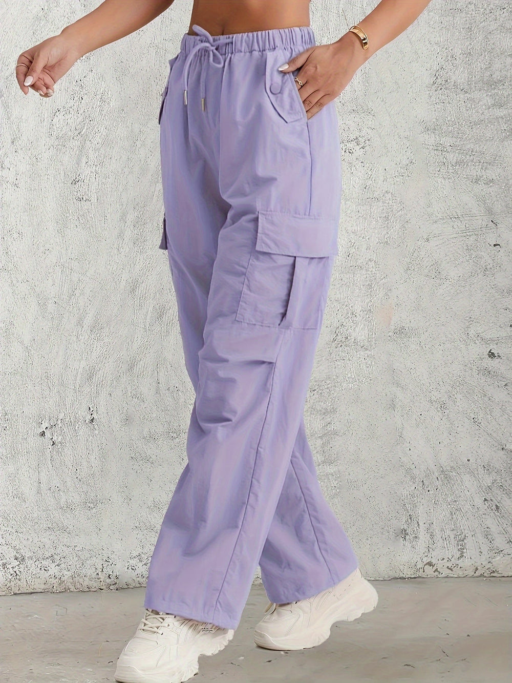 Levoire | Pantalons Cargo Taille Haute D'Une Couleur