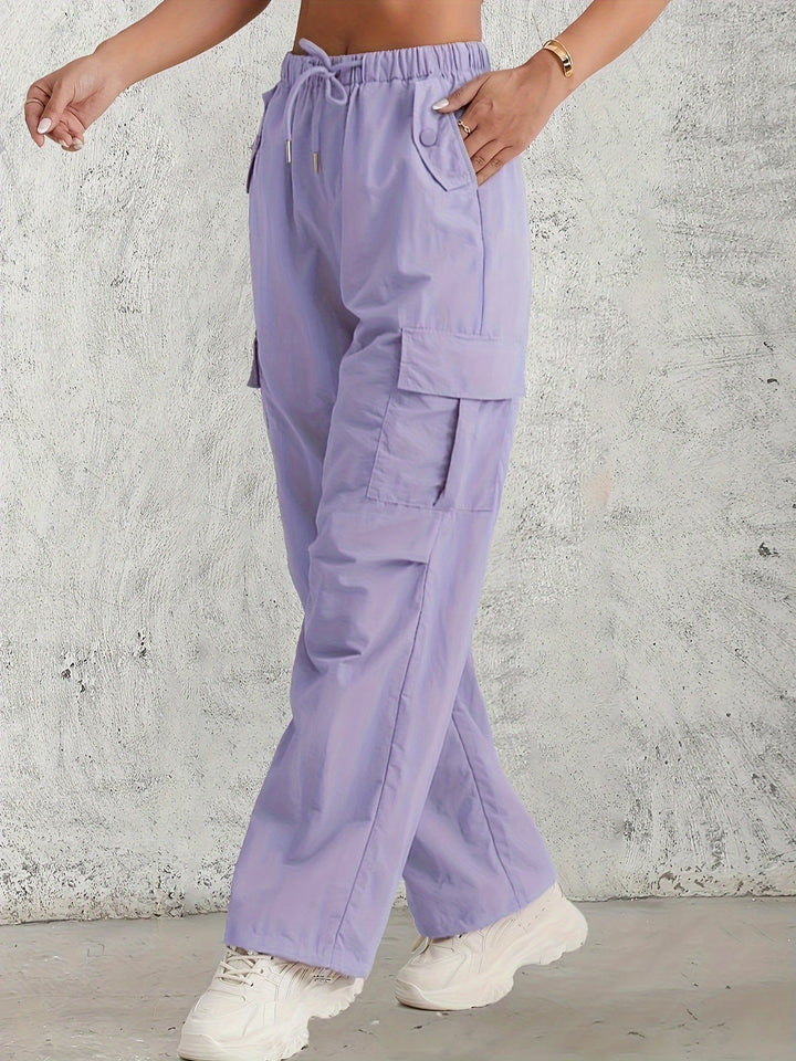 Levoire | Pantalons Cargo Taille Haute D'Une Couleur