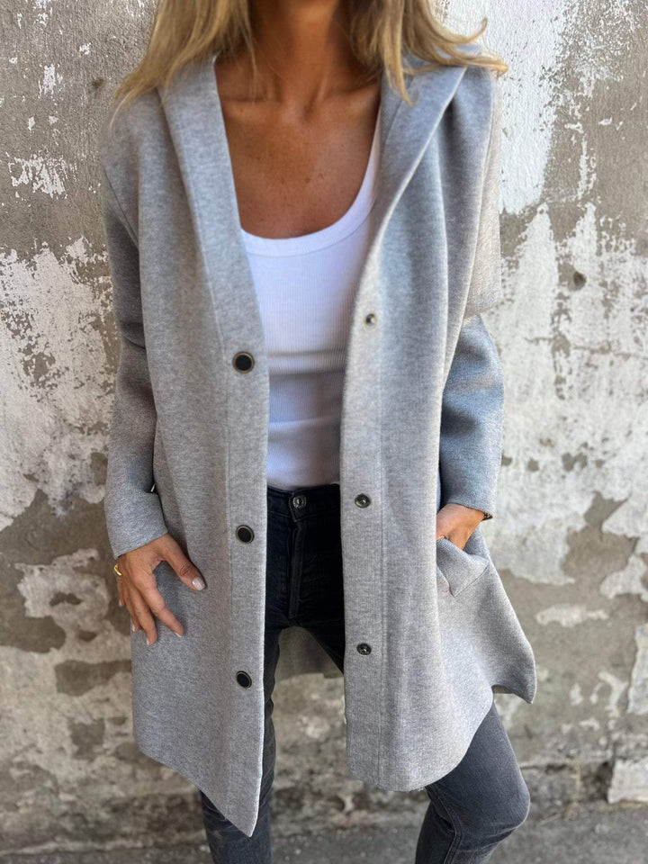 Levoire | Élégance Manteau À Capuche Gris
