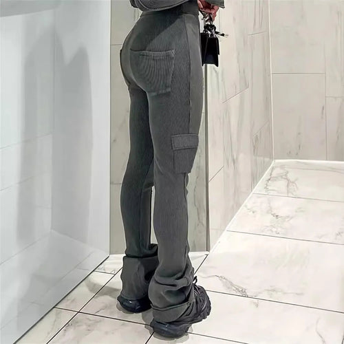 Levoire | Pantalons slim-fit à taille haute légèrement évasés