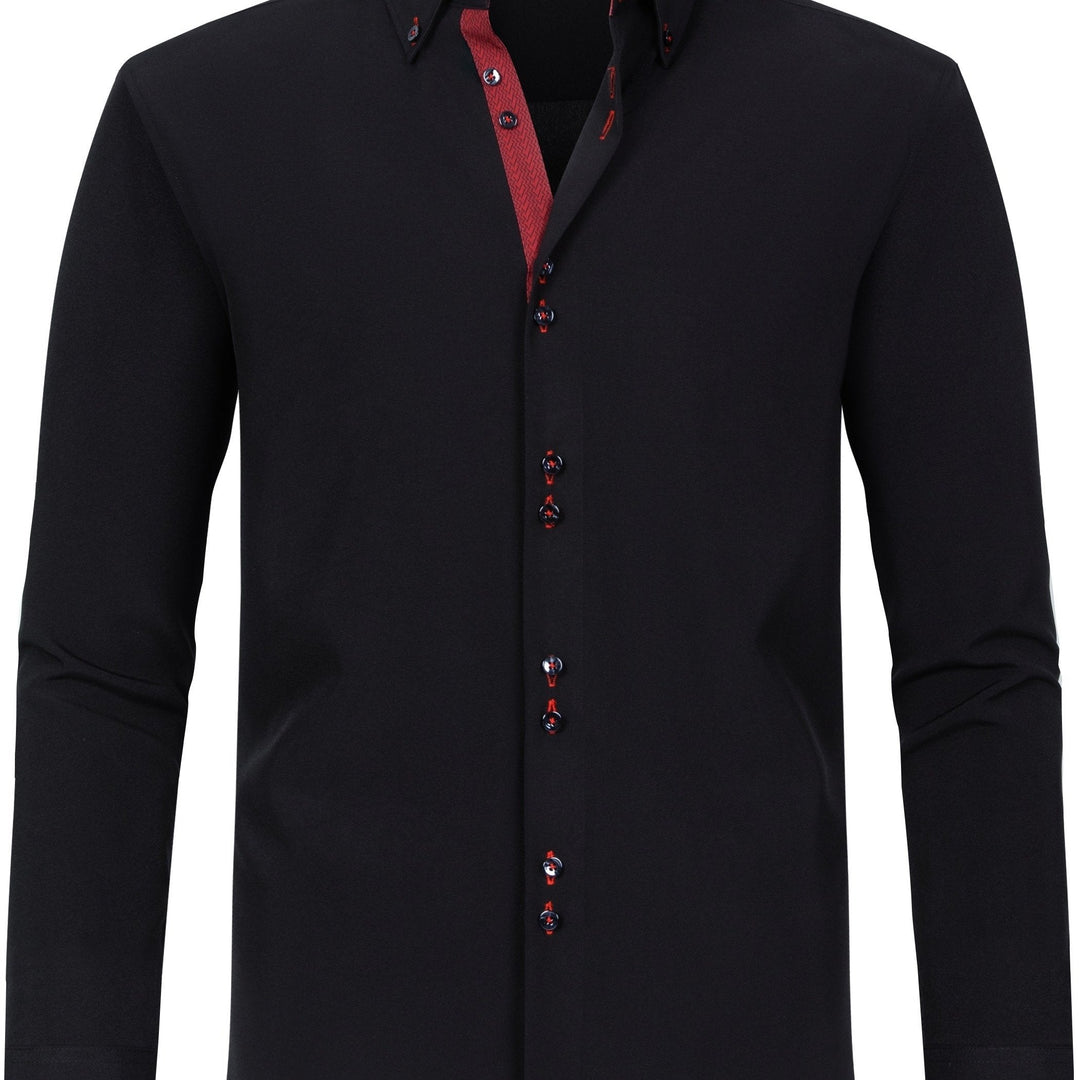 Levoire | Chemise Pour Homme Unie Avec Col Retourné Pour Des Apparitions Élégantes