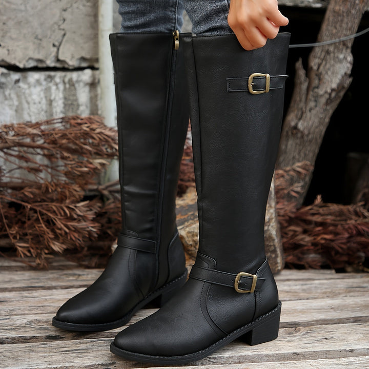 Levoire | Bottes Femmes À Talon Haut Viininkorjuu Avec Sangle Réglable Et Fermeture Éclair