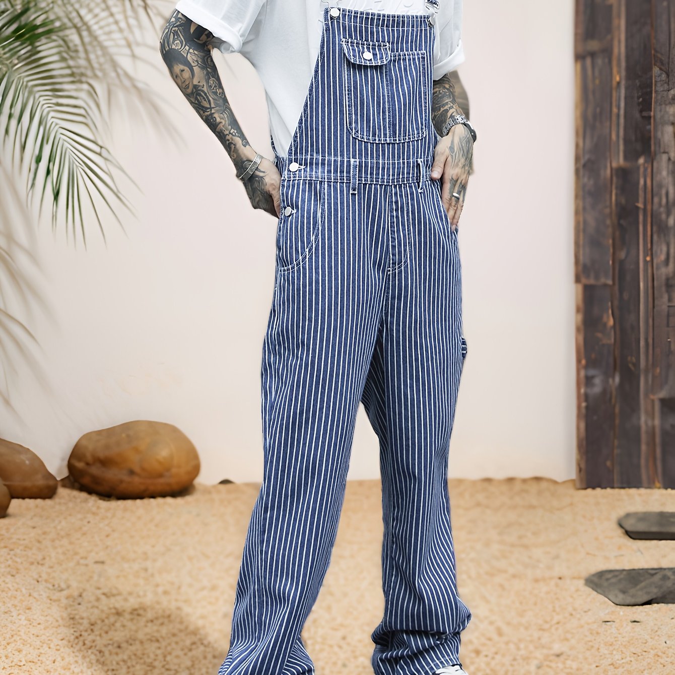 Levoire | Combinaison Détente En Jean Rayé