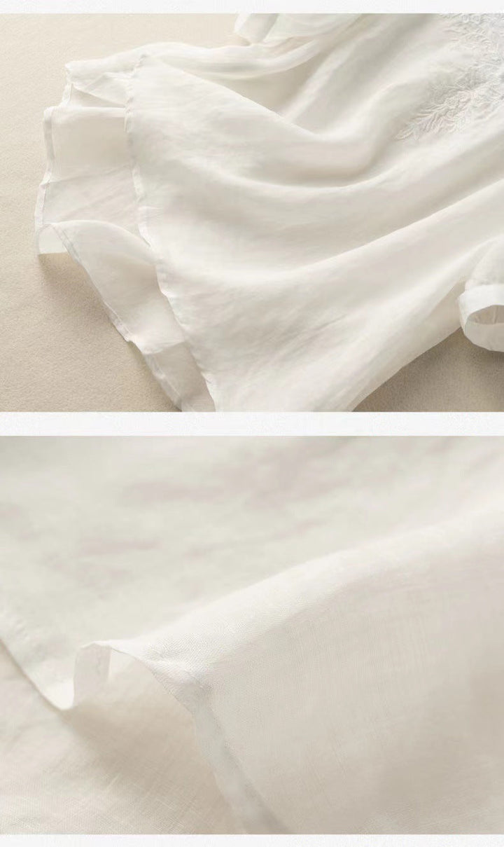 Levoire | Chemise Brodée À Col En V