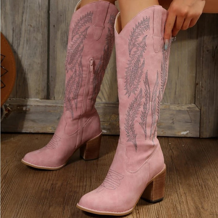 Levoire | Rosa Bottes De Cowboy Avec Broderie