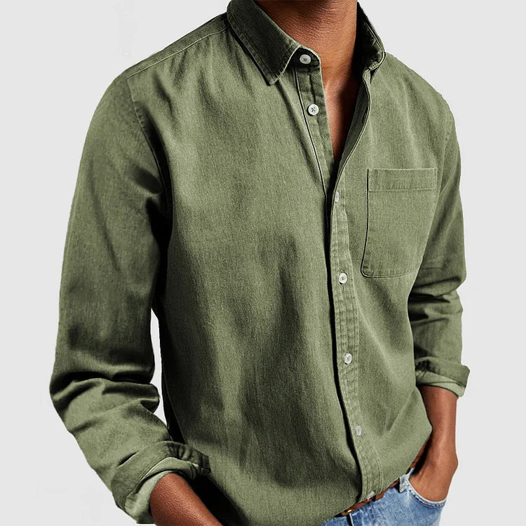 Levoire | Chemise Pour Hommes Sans Repassage Avec Coupe Slim Moderne Vert
