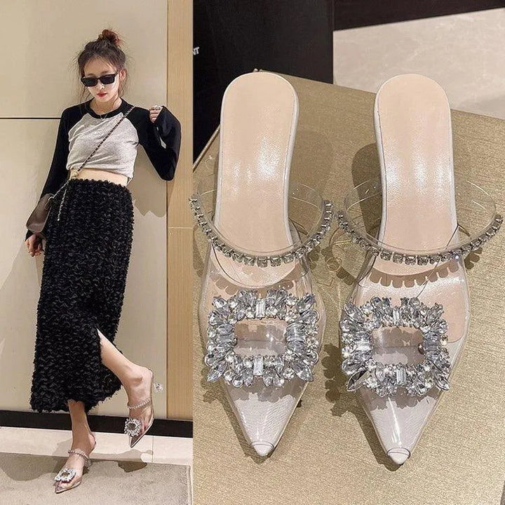 Levoire | Chaussures à talons compensés pour femmes avec décoration en strass