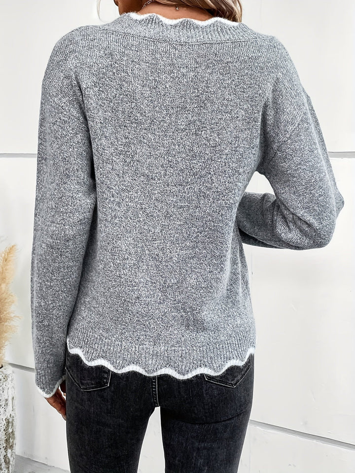 Levoire | Style Pull Avec Volants Et Col En V