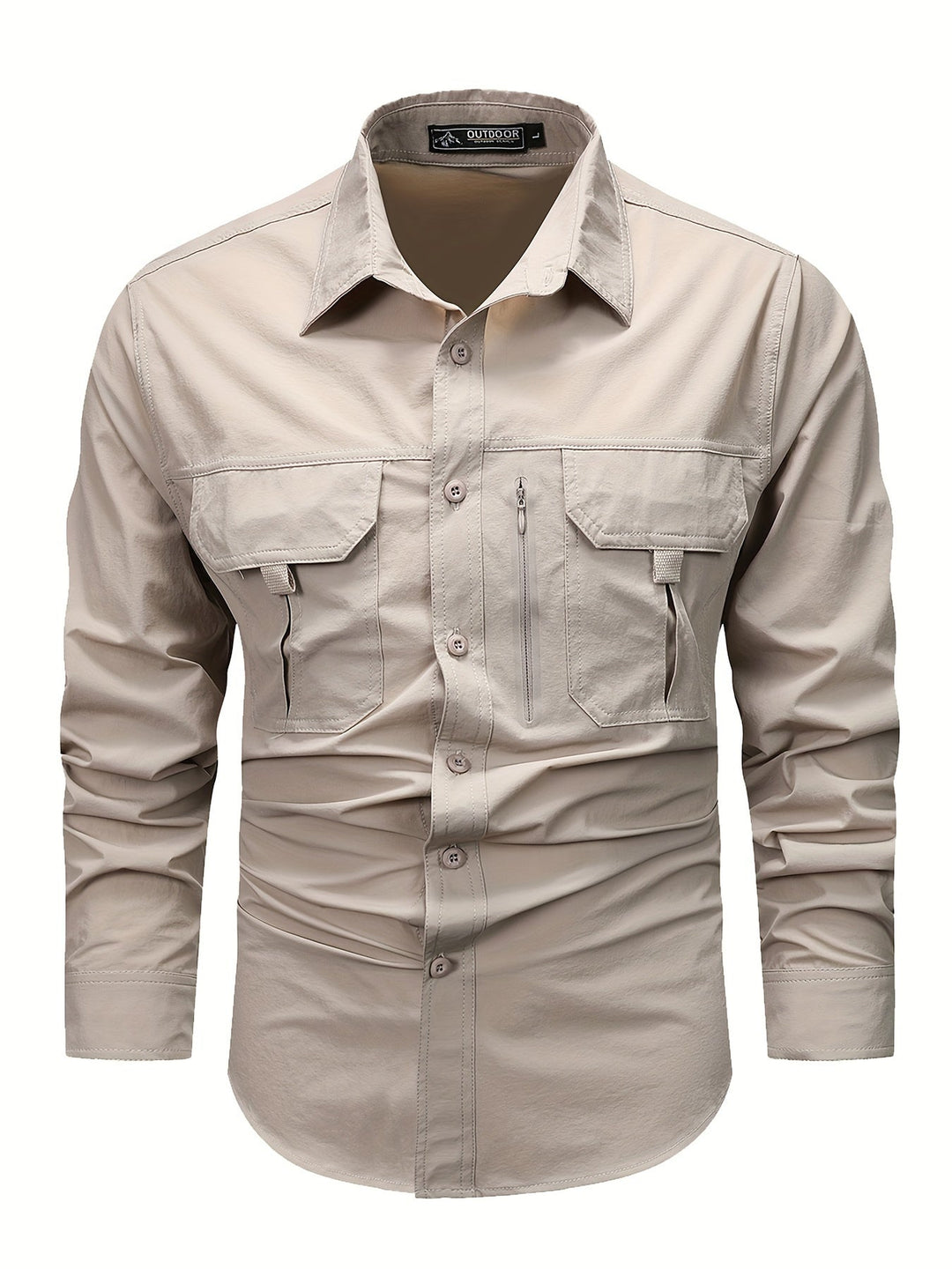 Levoire | Chemise Cargo Simple À Manches Longues Pour Hommes