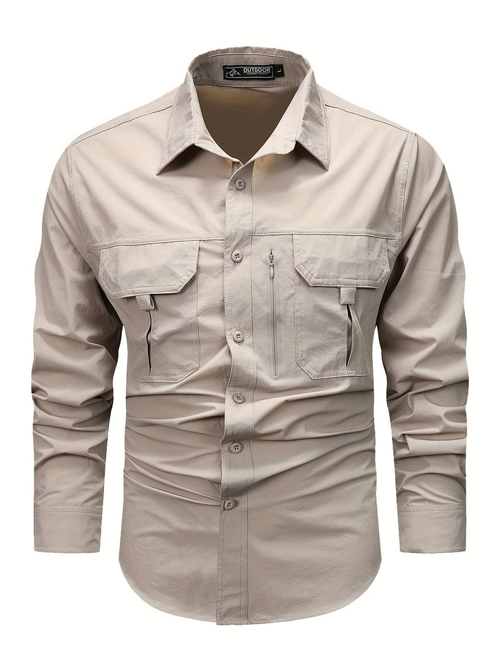 Levoire | Chemise Cargo Simple À Manches Longues Pour Hommes