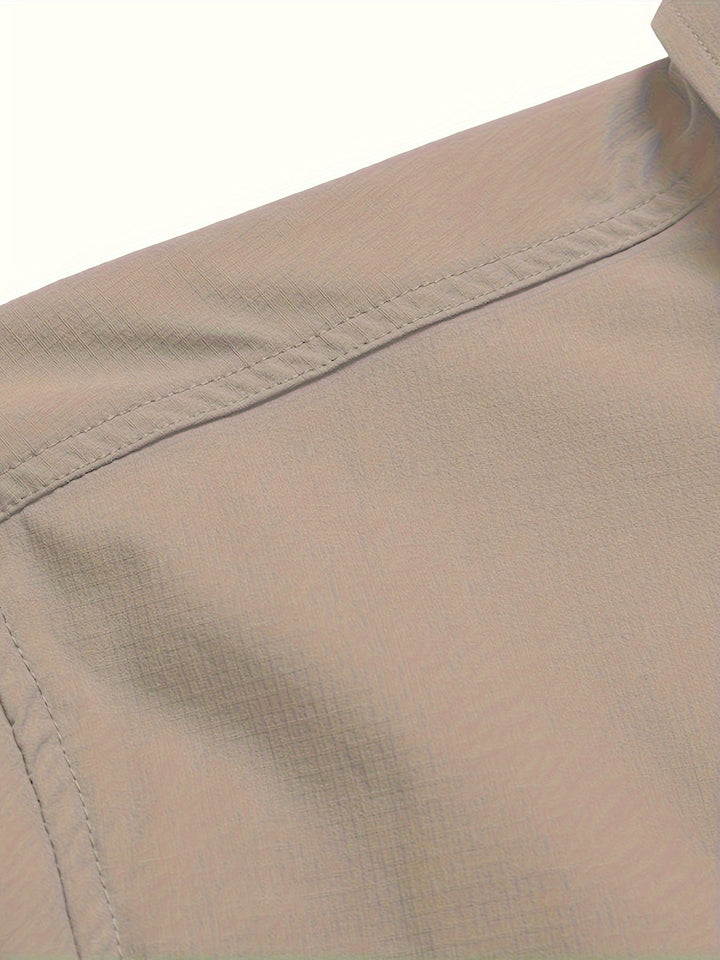 Levoire | Pour Hommes Chemise Cargo À Manches Longues Décontractée Unie