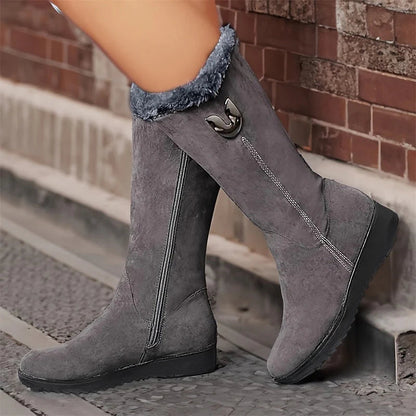 Levoire | Rutsjesikre Fermeture Latérale Mi-Longue Bottes Gris