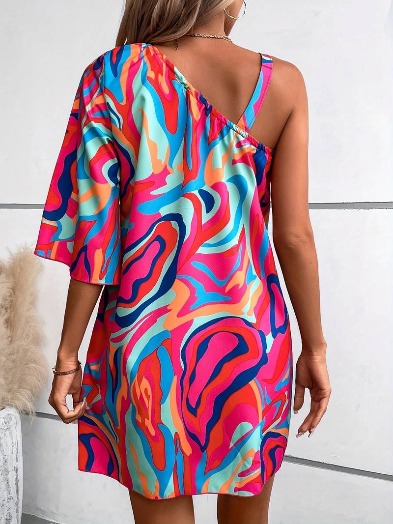 Levoire | Robe À Bretelles Abstraite À Une Épaule