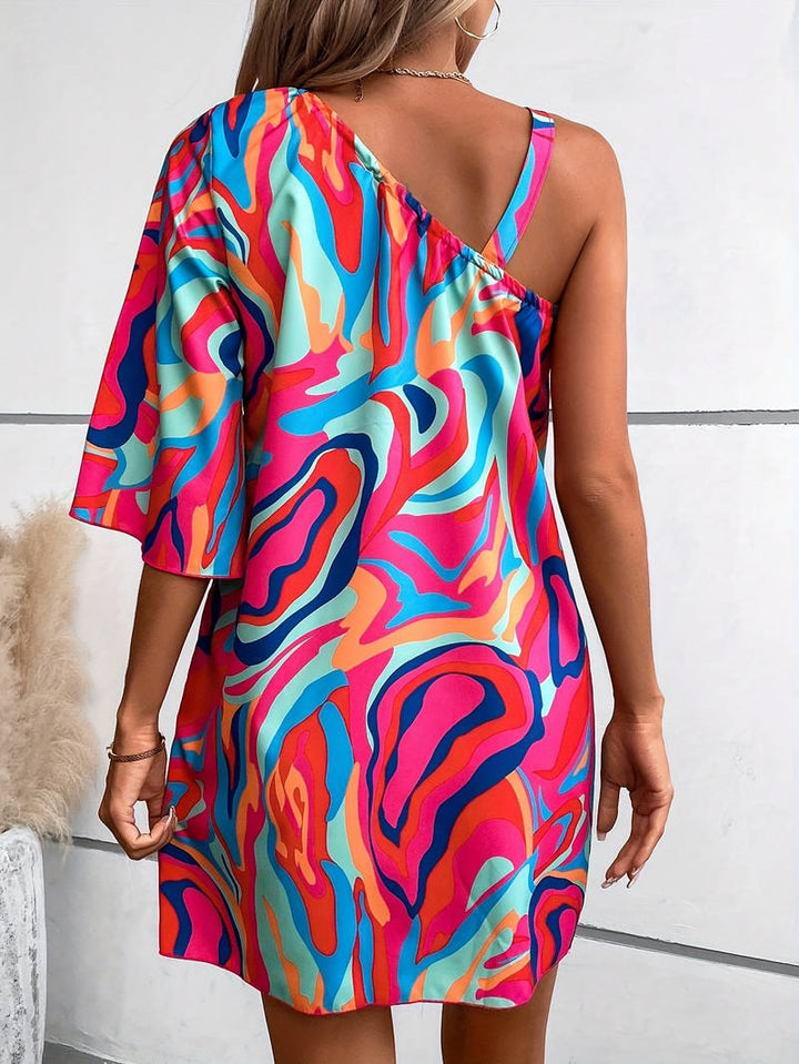 Levoire | Robe À Bretelles Abstraite À Une Épaule
