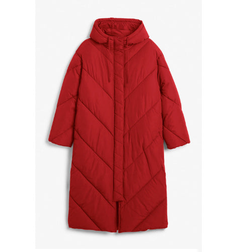 Levoire | Sweatshirt En Coton Uni, À Manches Longues Avec Zip Pour Femmes Rouge