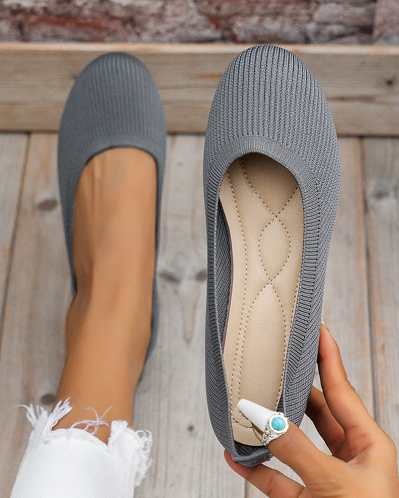 Levoire | Chaussures Plates Respirantes Avec Orteils Ronds Gris