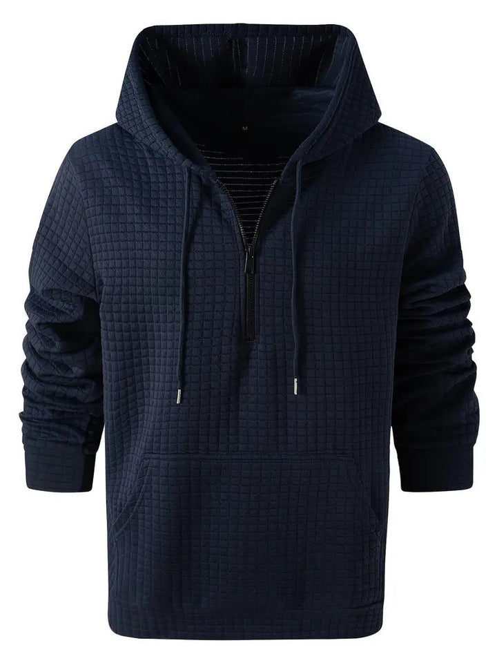Levoire | Sweat à capuche zippé mi-long à manches longues avec poches Gris de mer