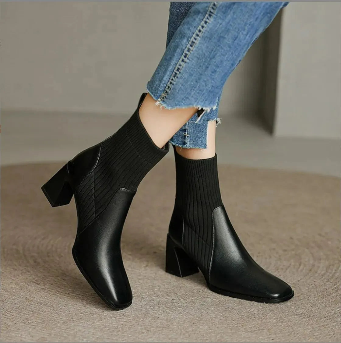 Levoire | Bottes à talon stable Noir