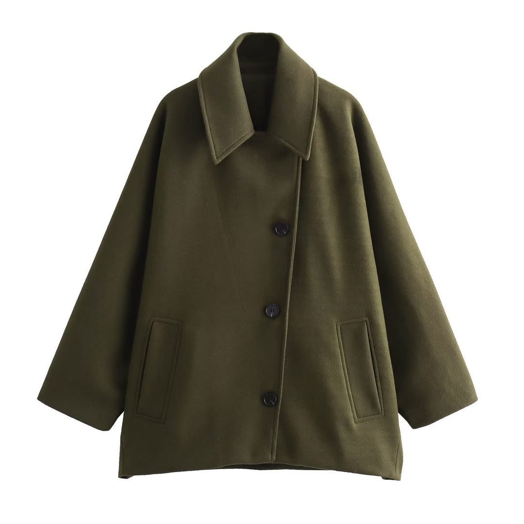 Levoire | Chic Français Veste, Col Polo, Mélange Veste À Manches Courtes Vert